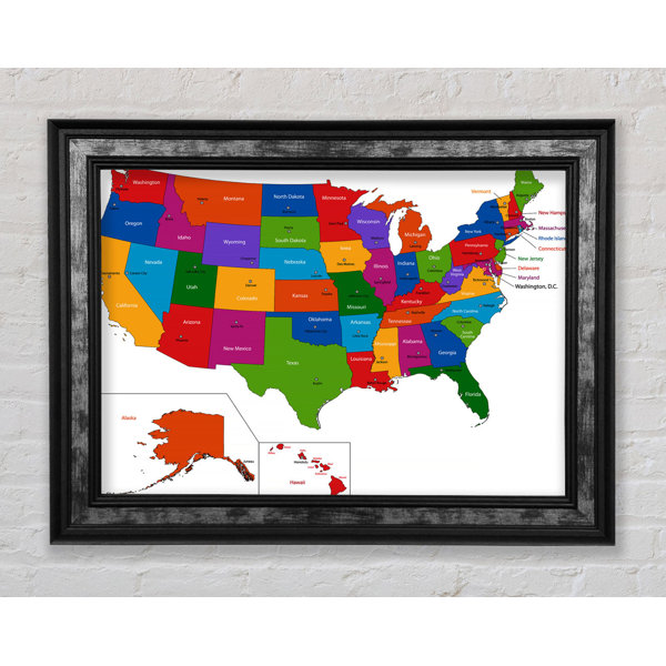 Happy Larry States Of America Gerahmter Druck Wayfair De